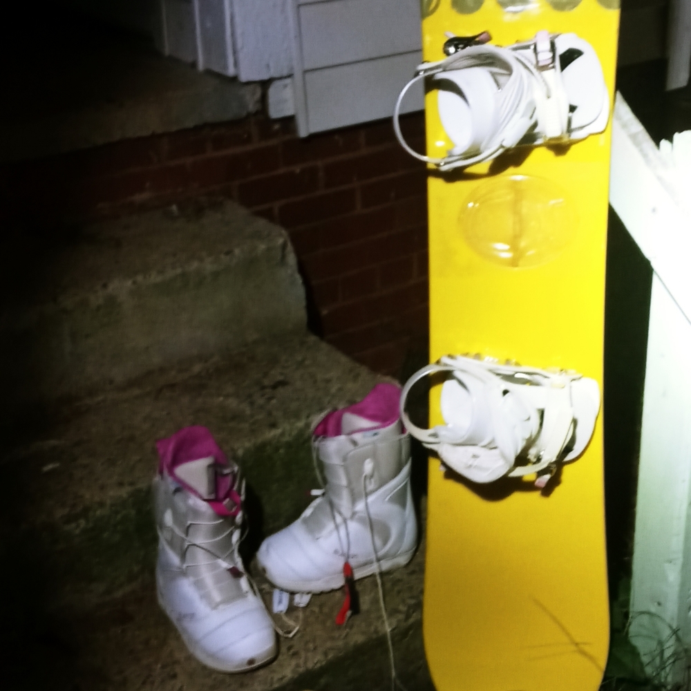 Burton snowboard and boots